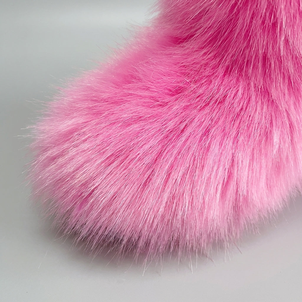 Women's knee-high fuzzy winter boots with plush lining slip-on closure