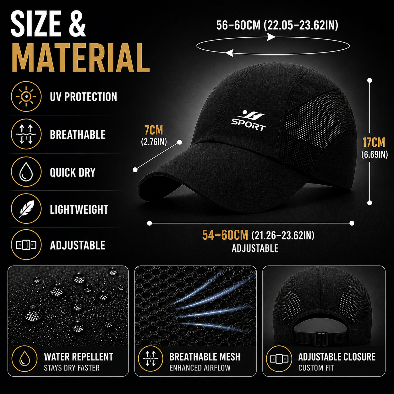 Celrien | Venlux UV-Rated Breathable Baseball Cap