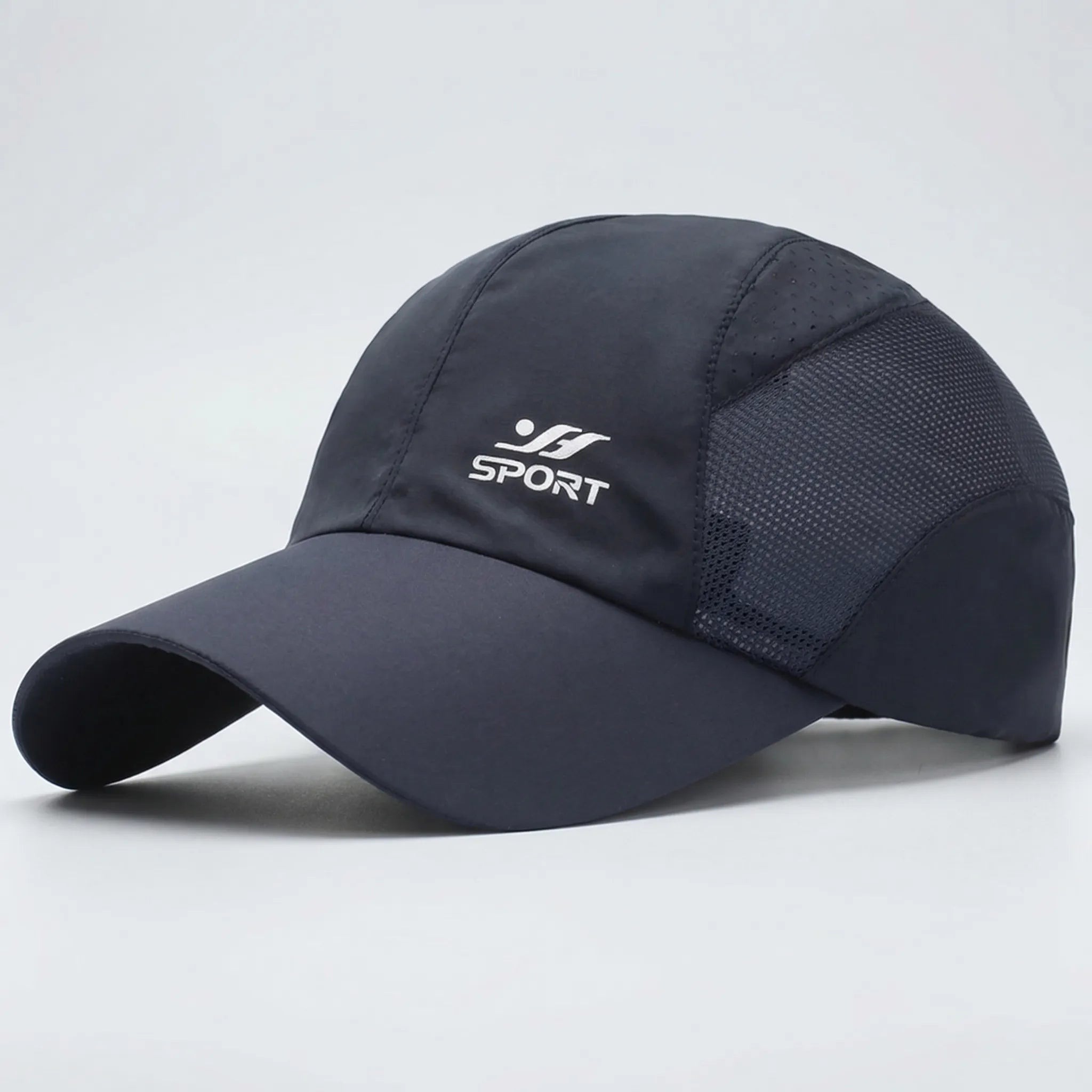 UV-rated baseball cap with mesh ventilation and quick-drying fabric