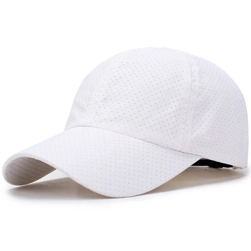 Breathable perforated baseball cap with structured visor for men and women