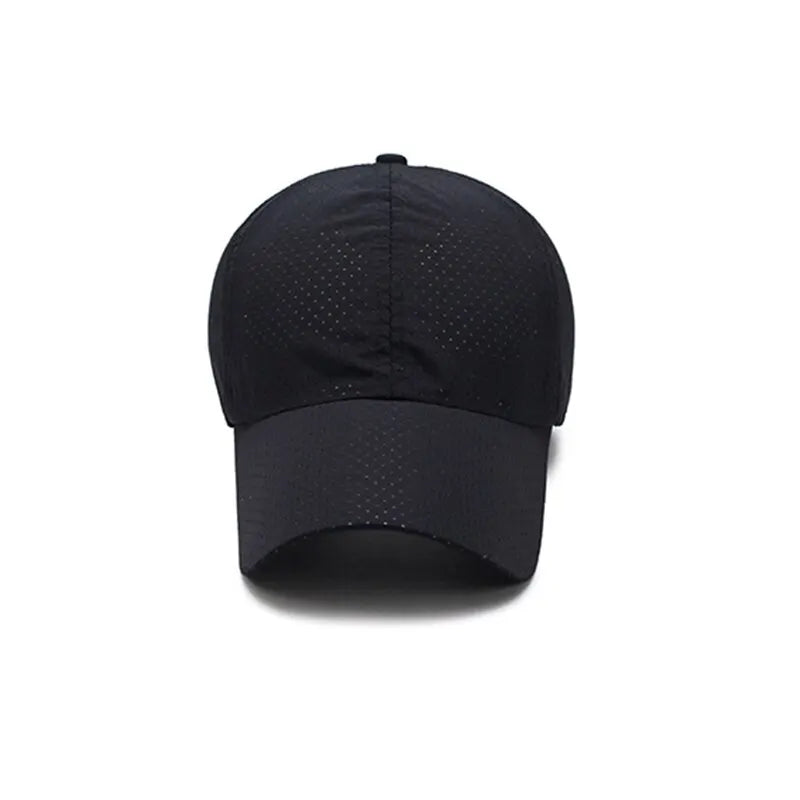 Breathable perforated baseball cap with structured visor for men and women