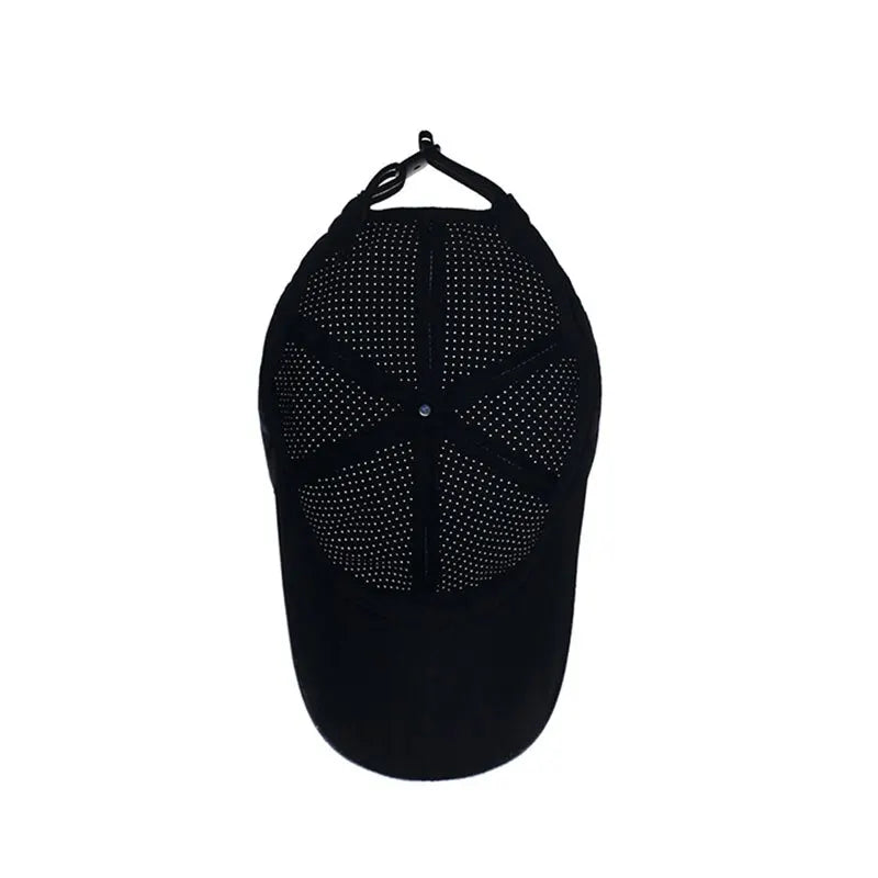 Breathable perforated baseball cap with structured visor for men and women