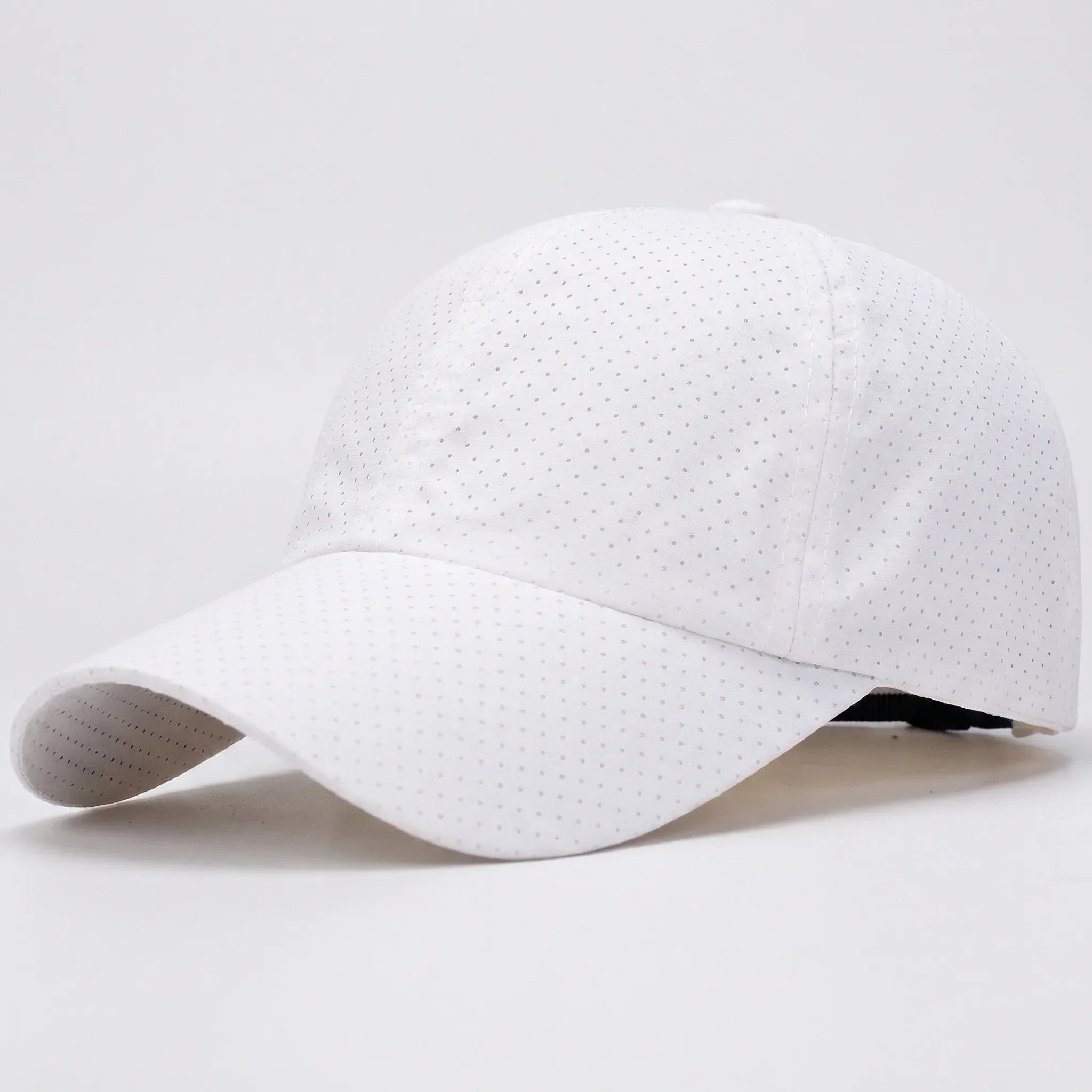 Breathable perforated baseball cap with structured visor for men and women