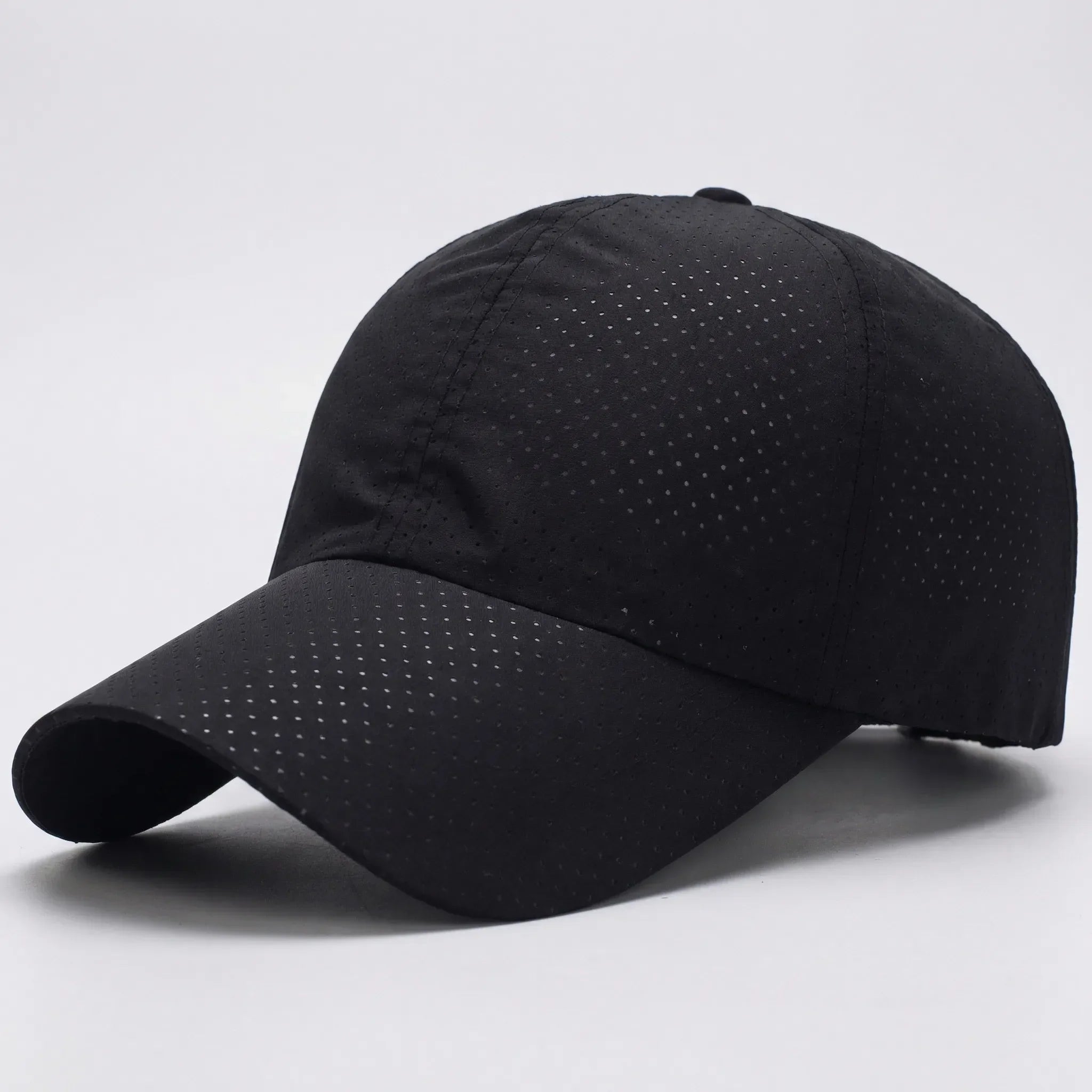 Breathable perforated baseball cap with structured visor for men and women