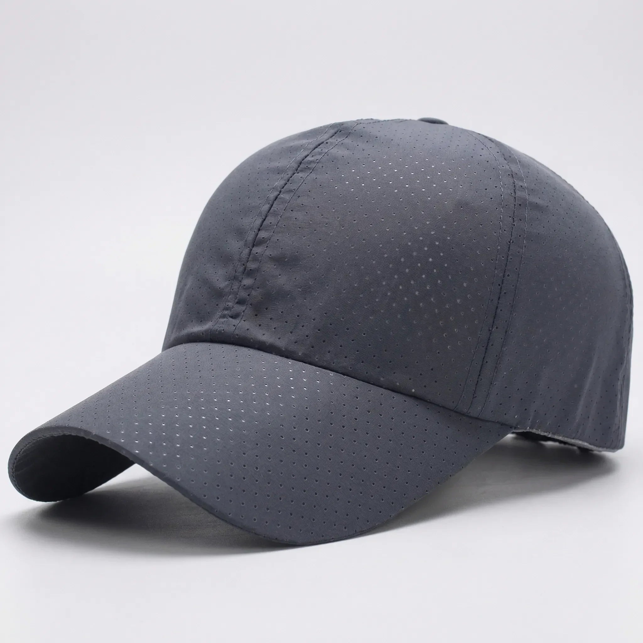 Breathable perforated baseball cap with structured visor for men and women