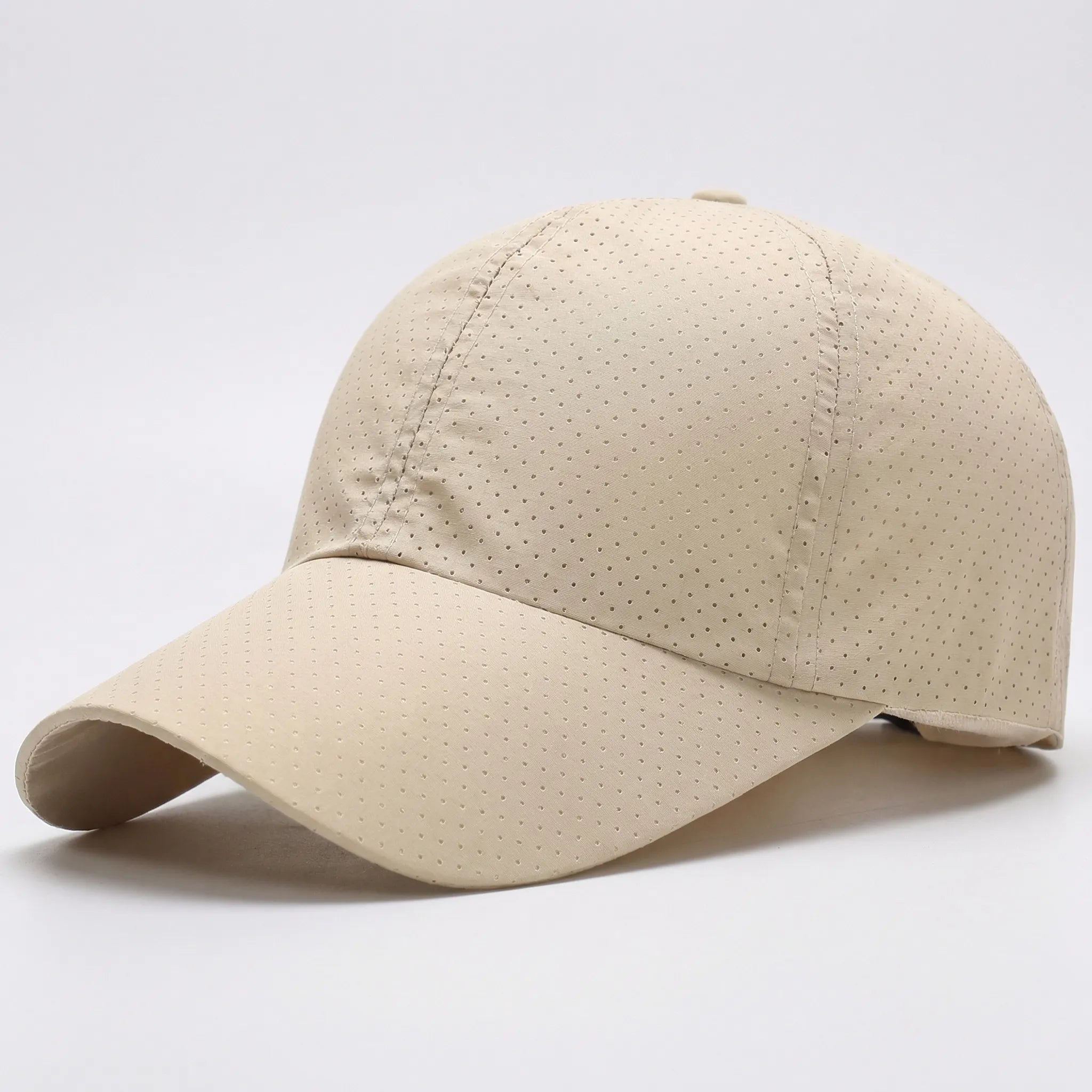 Breathable perforated baseball cap with structured visor for men and women