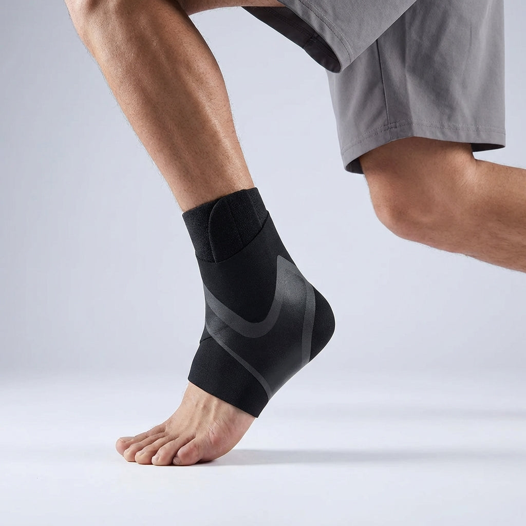 Adjustable ankle support wrap with breathable design for sports and recovery
