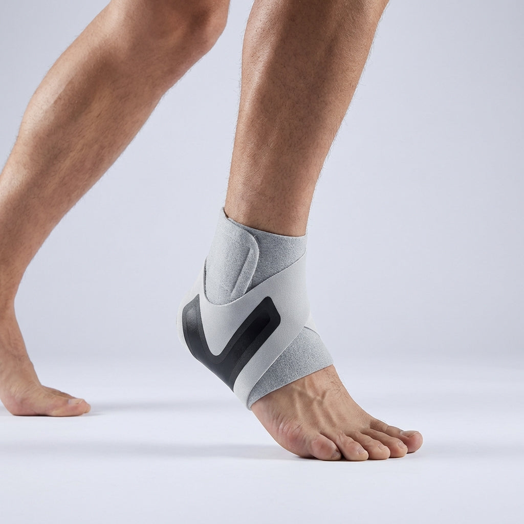 Adjustable ankle support wrap with breathable design for sports and recovery