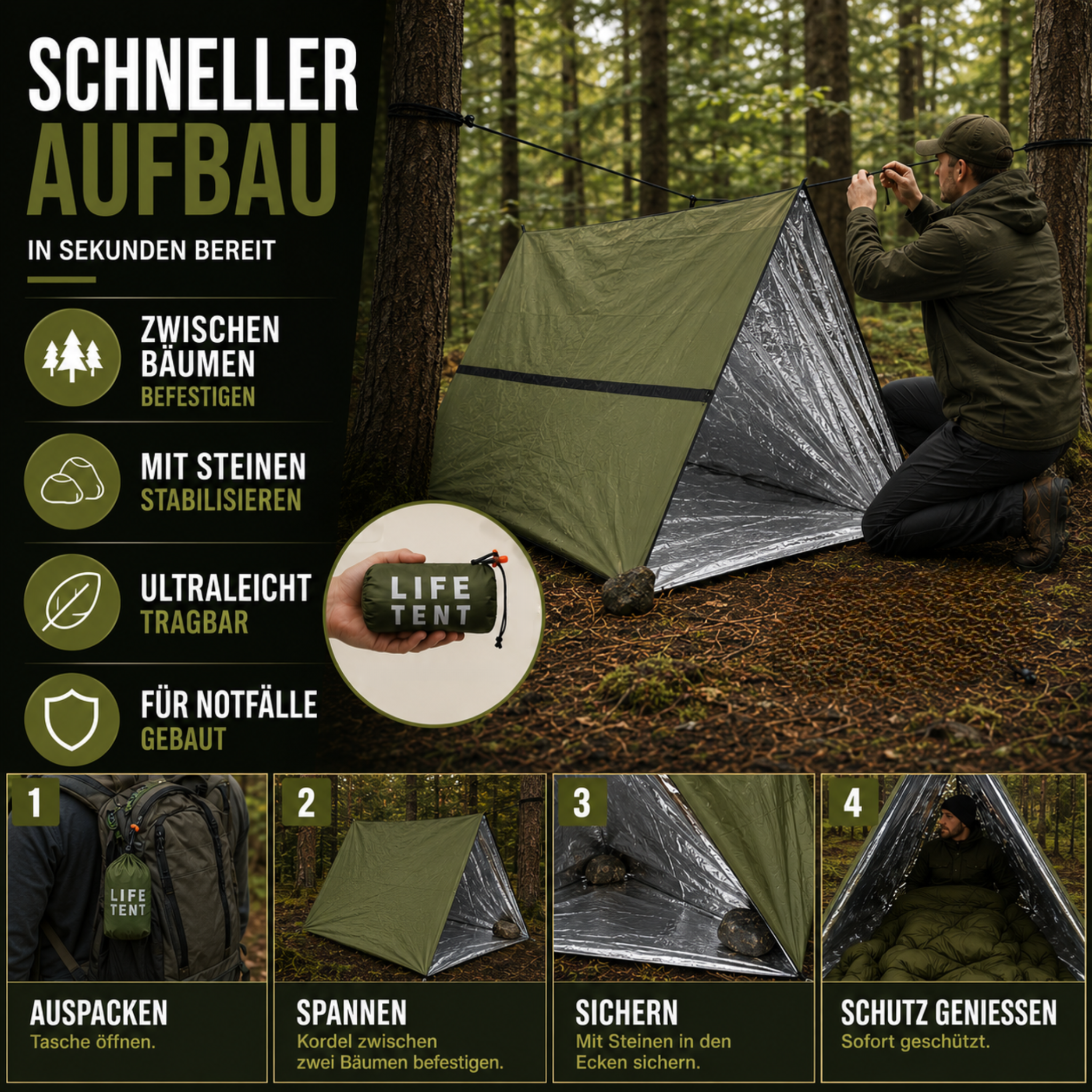 Celrien | Vigoraid Compact 2-Person Emergency Shelter Tent