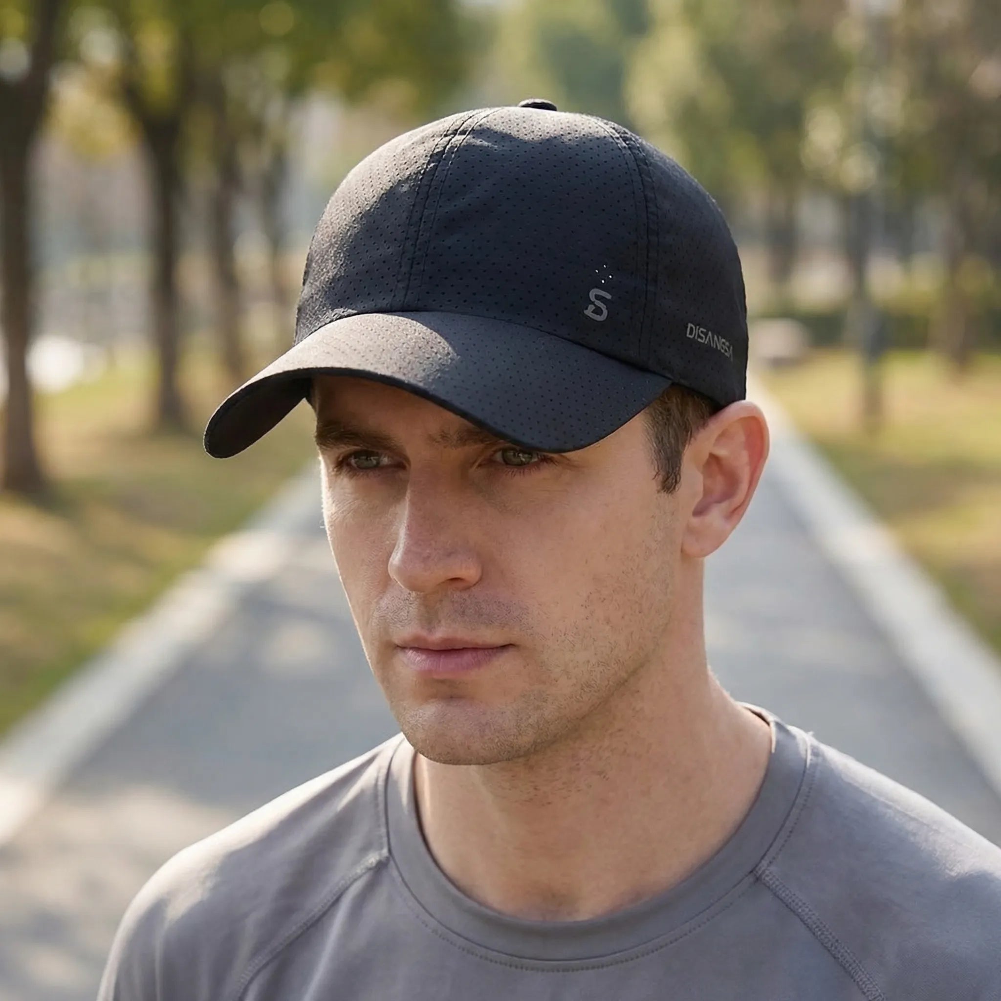 Lightweight perforated baseball cap with quick-dry fabric and adjustable fit