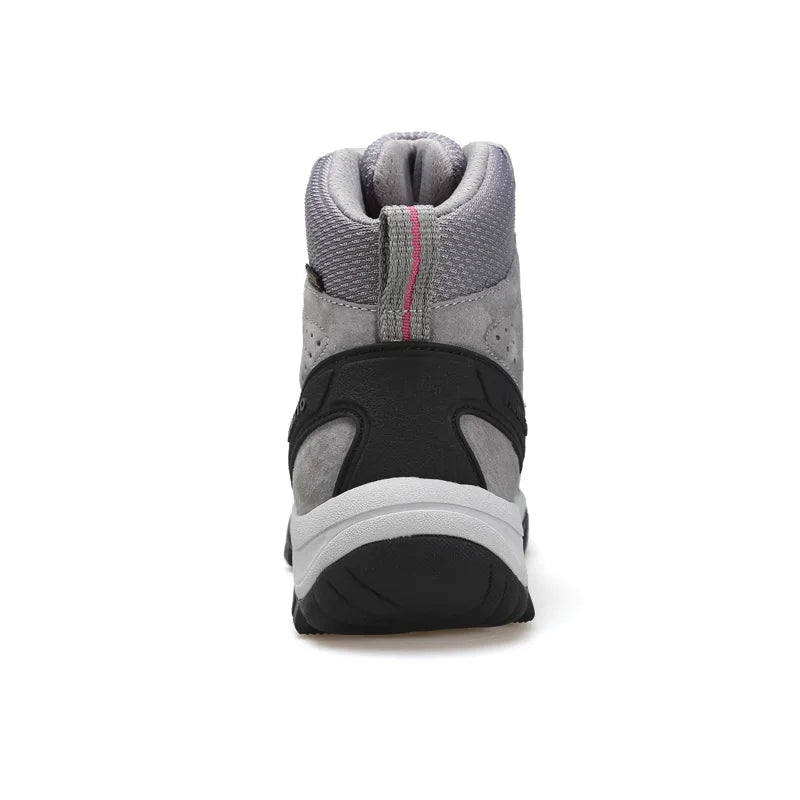 Water resistant hiking boot with cushioned insole and durable rubber traction