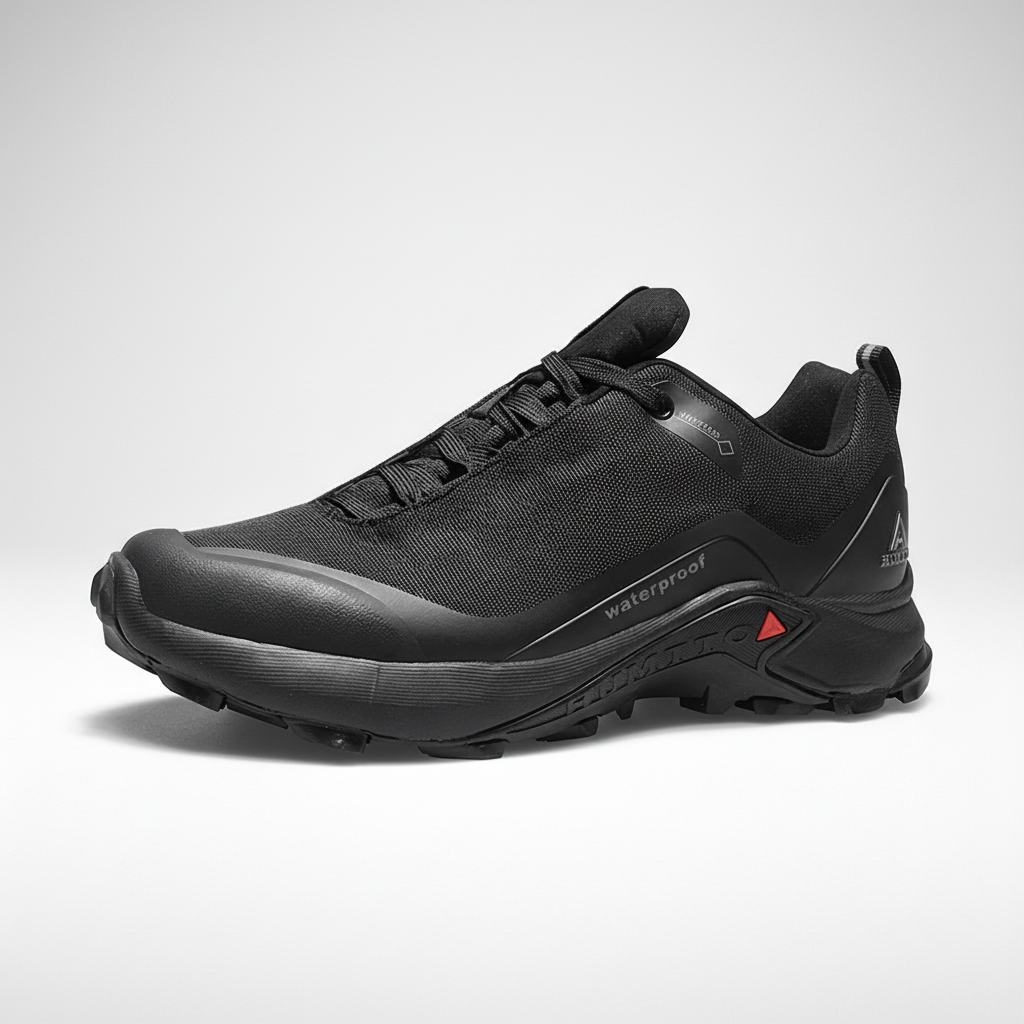 Waterproof trail shoes with durable grip and breathable lining