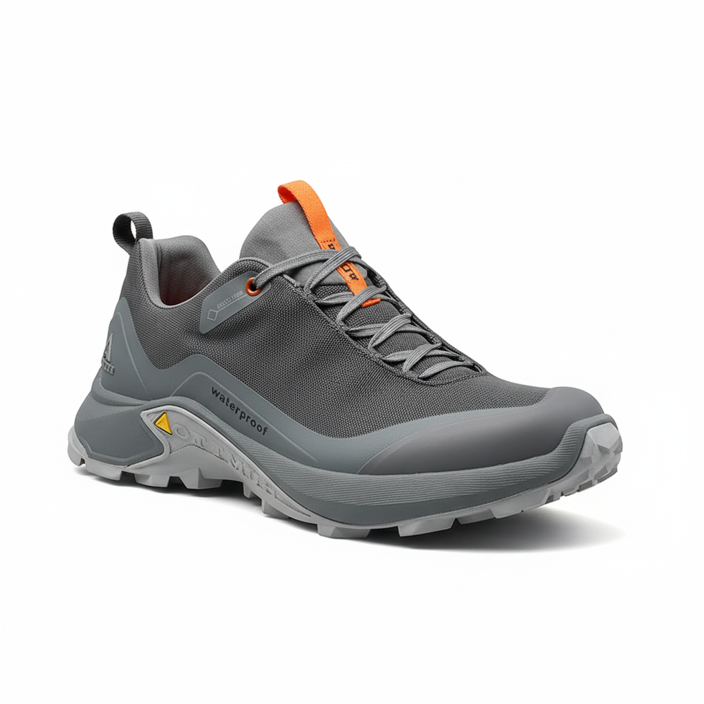 Waterproof trail shoes with durable grip and breathable lining