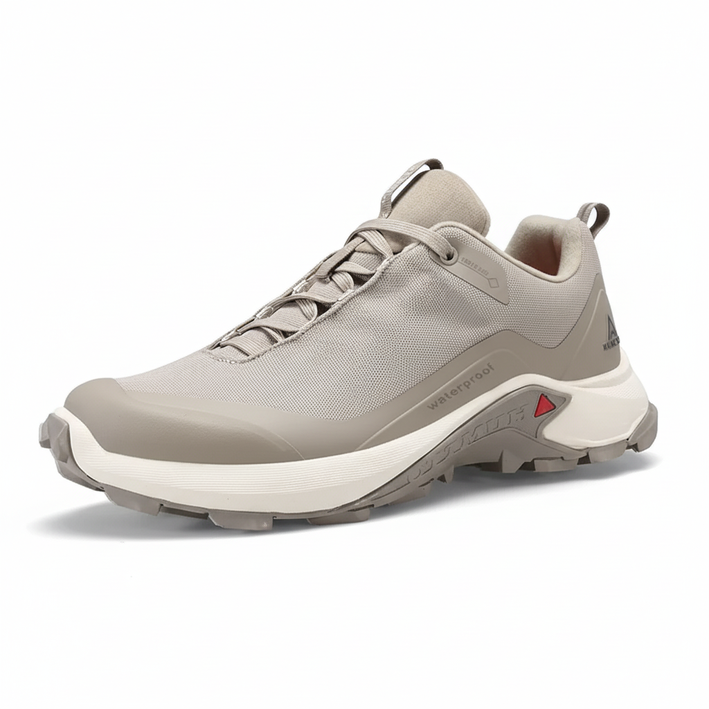 Waterproof trail shoes with durable grip and breathable lining