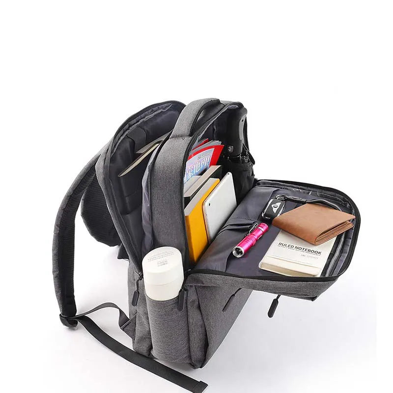 Water-resistant laptop backpack with padded compartment and shoulder straps