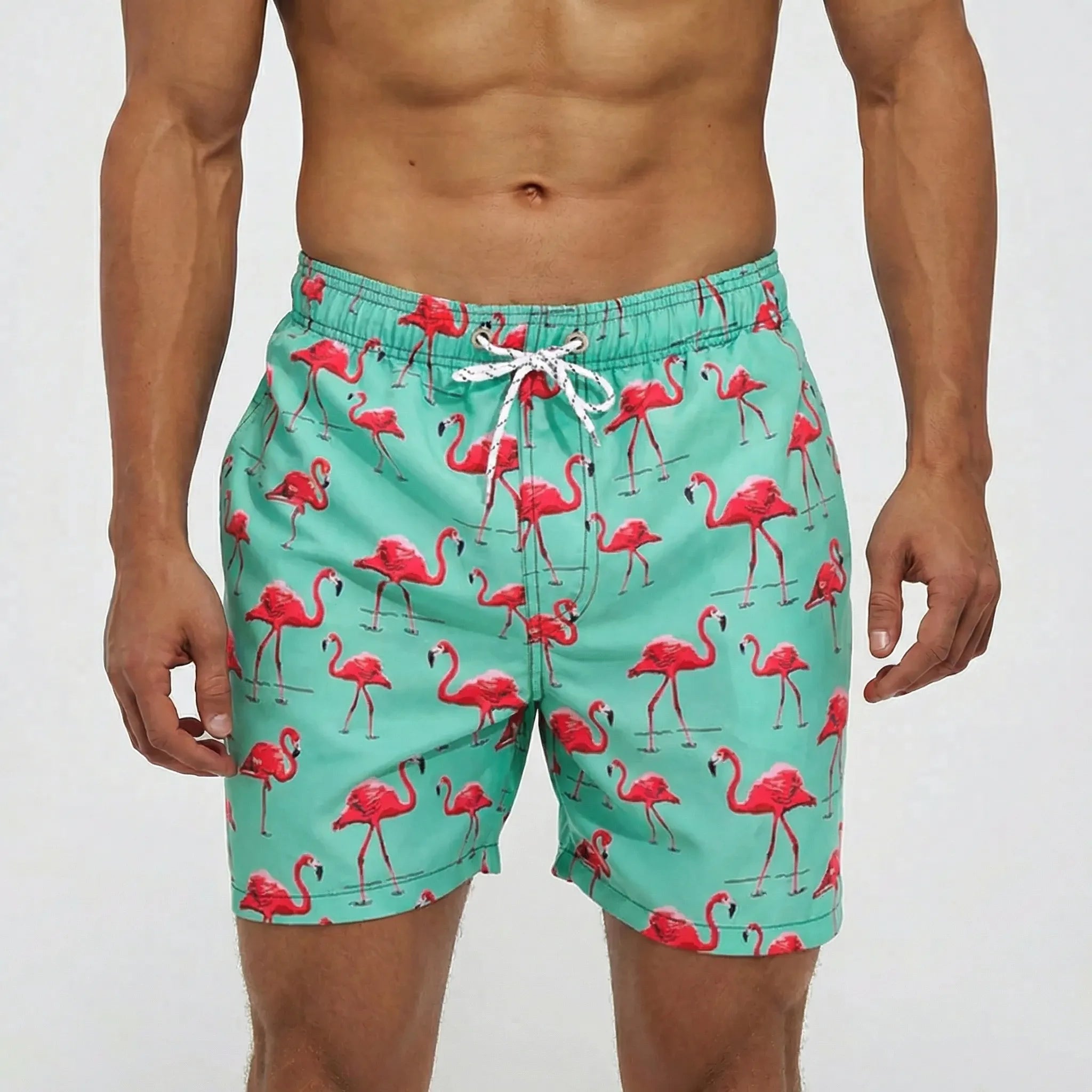 Men's quick-dry swim shorts with adjustable waist and breathable design