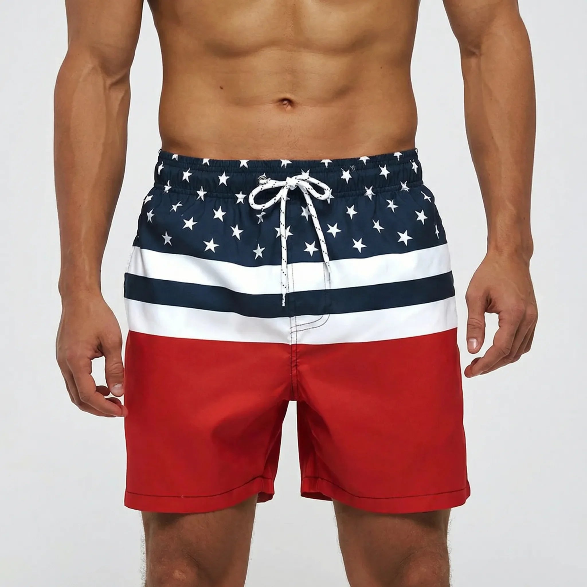 Men's quick-dry swim shorts with adjustable waist and breathable design