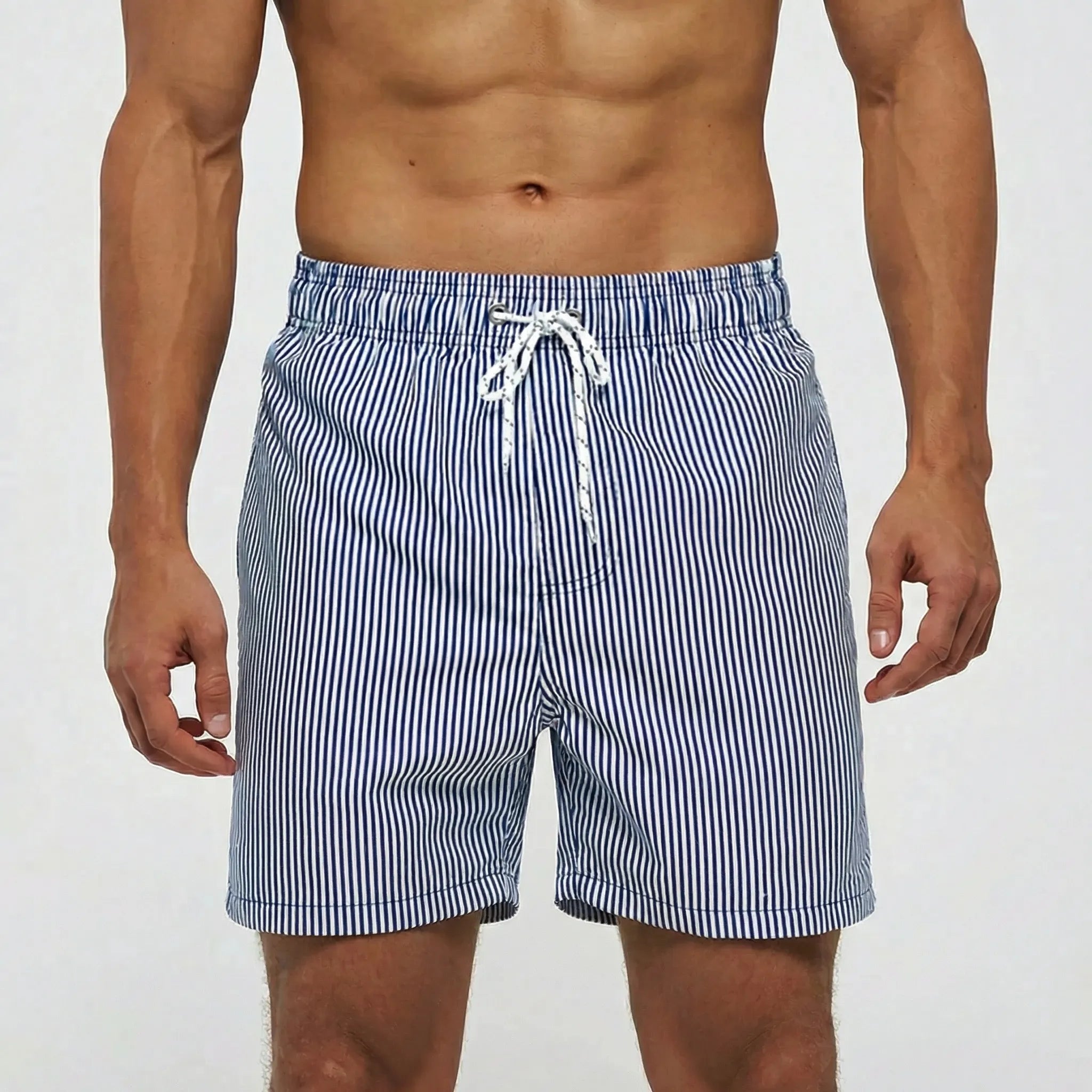 Men's quick-dry swim shorts with adjustable waist and breathable design