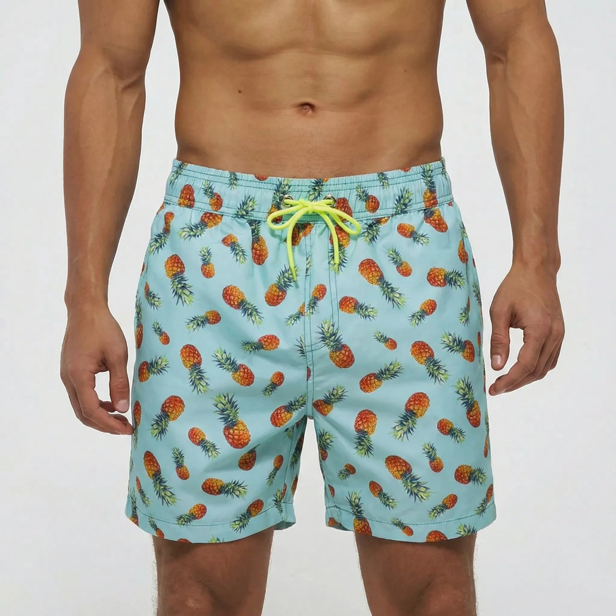 Men's quick-dry swim shorts with adjustable waist and breathable design