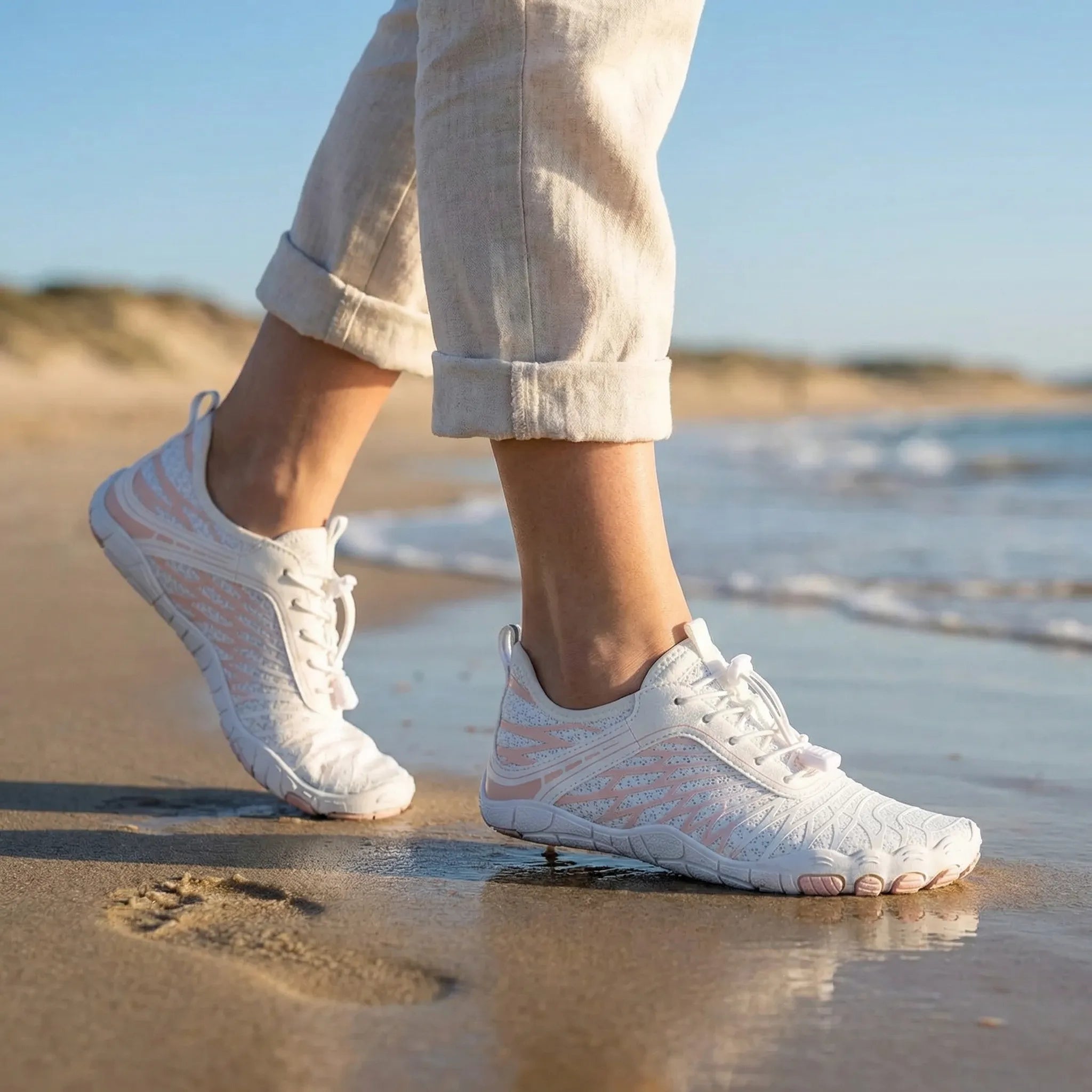 Barefoot-style anti-slip water shoe with quick-drying design