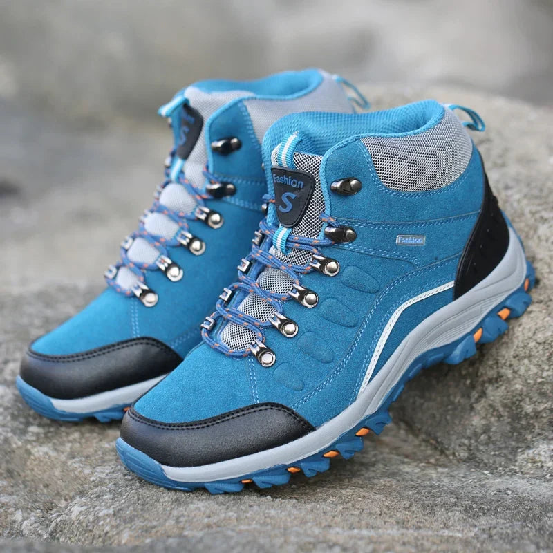Women's hiking boots with leather upper and ankle support