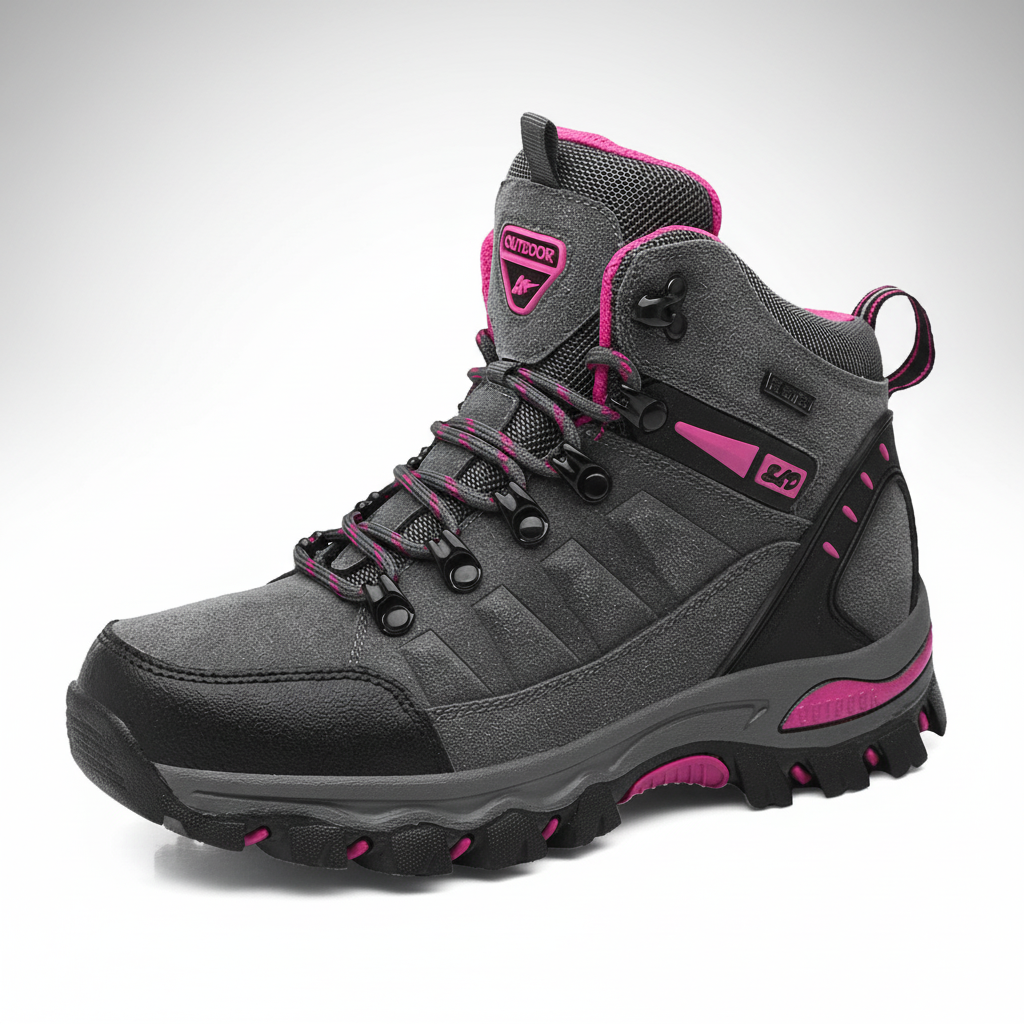 Women's ankle hiking boot with breathable lining and grippy outsole