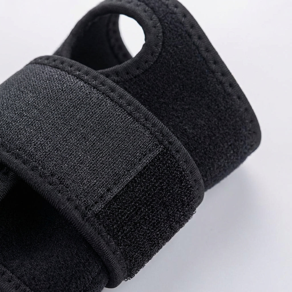 Adjustable wrist support wrap with hook and loop fastening