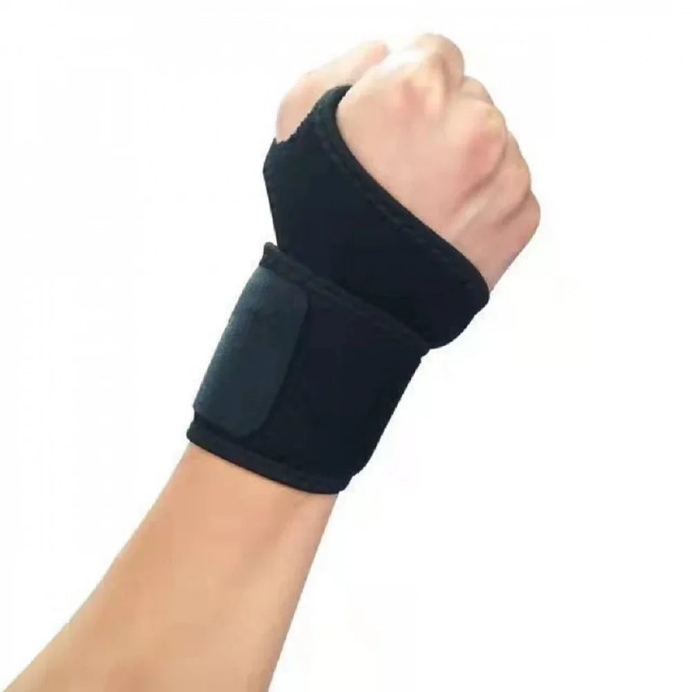 Adjustable wrist support wrap with hook and loop fastening