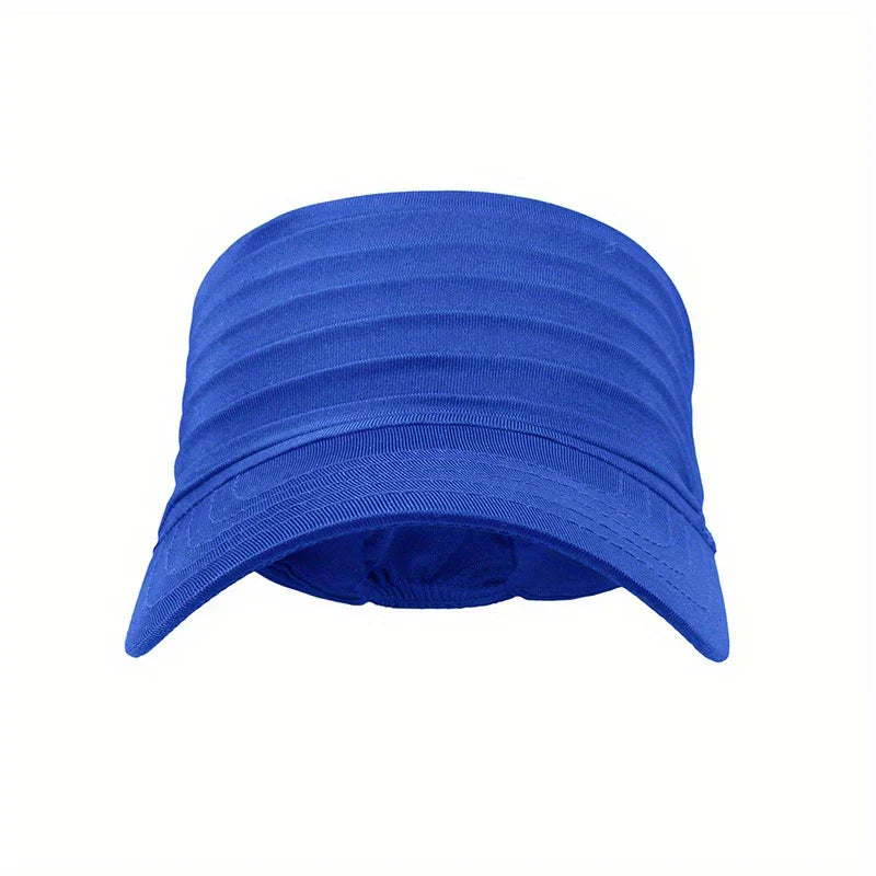 Women's open sport visor with wide structured headband, breathable