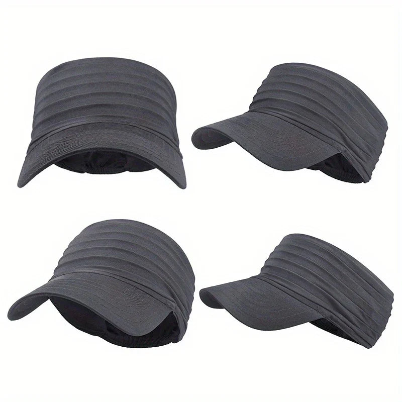 Women's open sport visor with wide structured headband, breathable