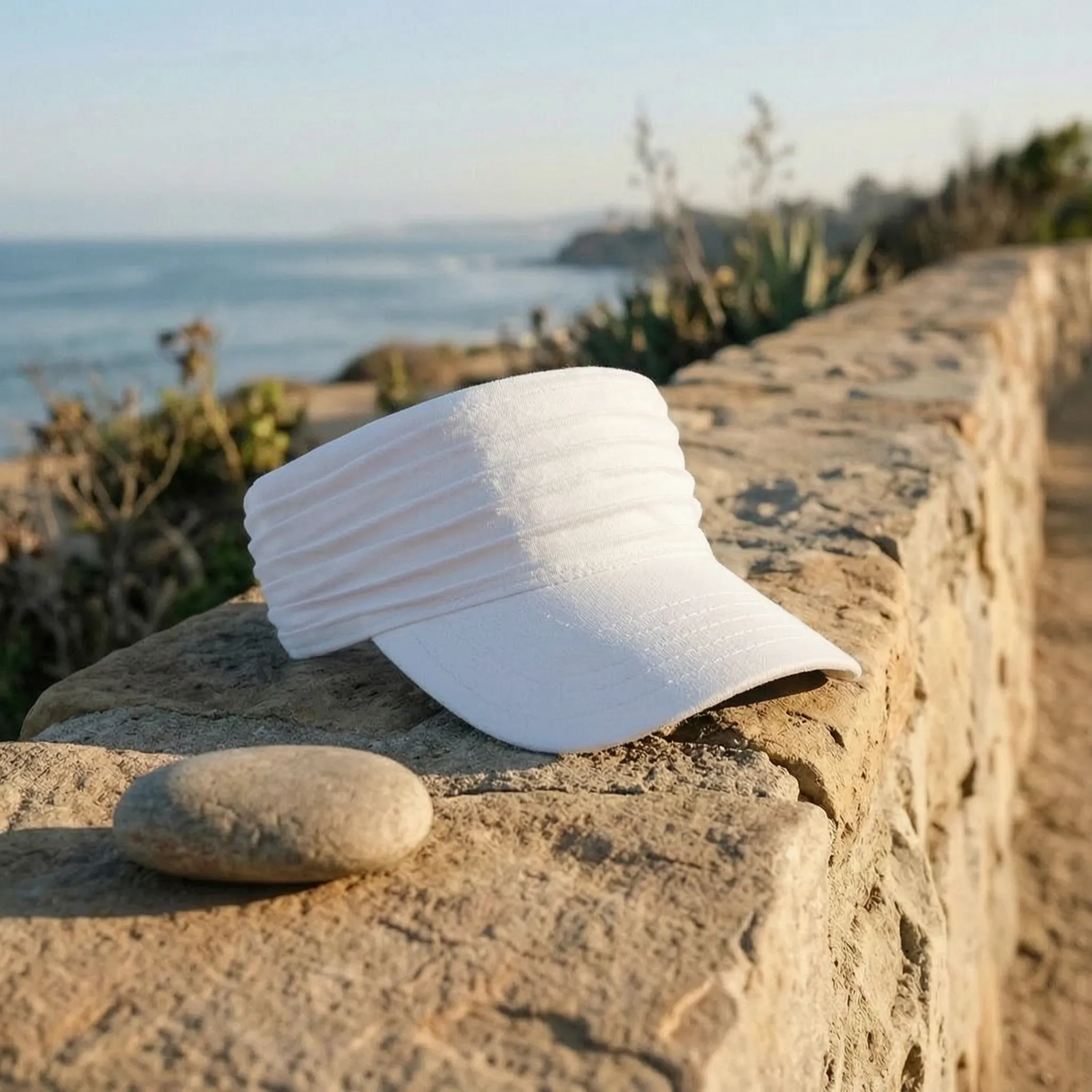 Women's open sport visor with wide structured headband, breathable