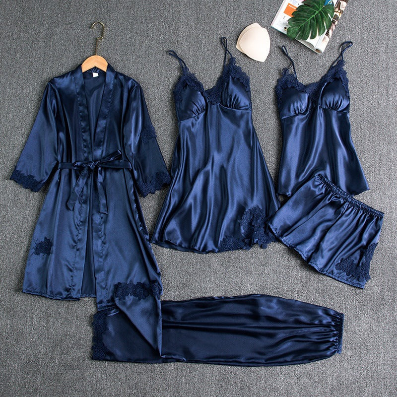 Elegant Lace-Trimmed Pajama Set