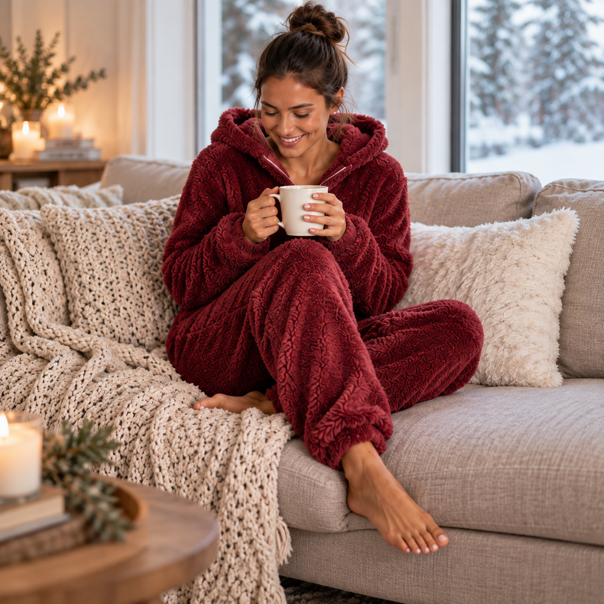 Celrien | CozyLuxe Onesie Women's Fleece One-Piece Pajamas with Zipper