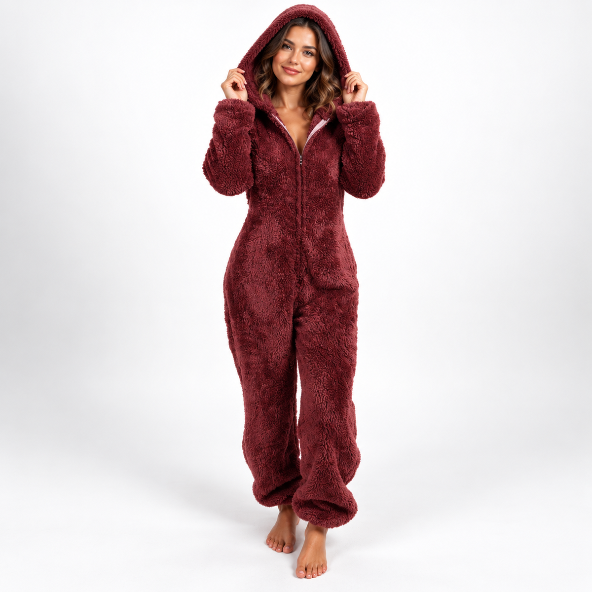 Celrien | CozyLuxe Onesie Women's Fleece One-Piece Pajamas with Zipper