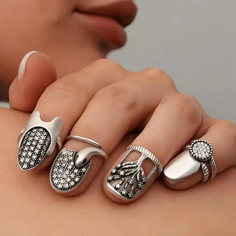 Adjustable Claw Rings – 4 pcs