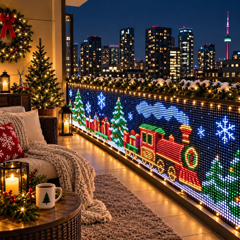 Smart RGBIC Xmas Net Lights Outdoor For Balconies