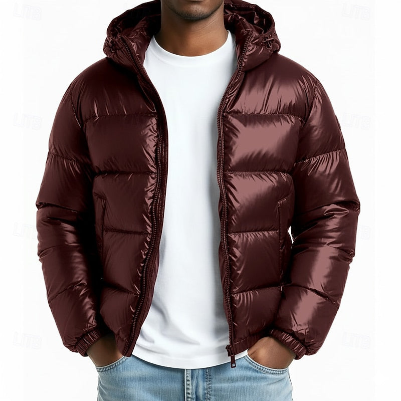 Men's Quilted Jacket with Hood | Warm & Windproof