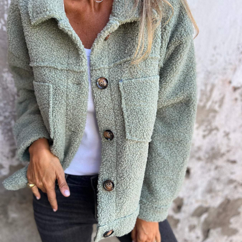 Soft Faux Fur Button-Up Jacket