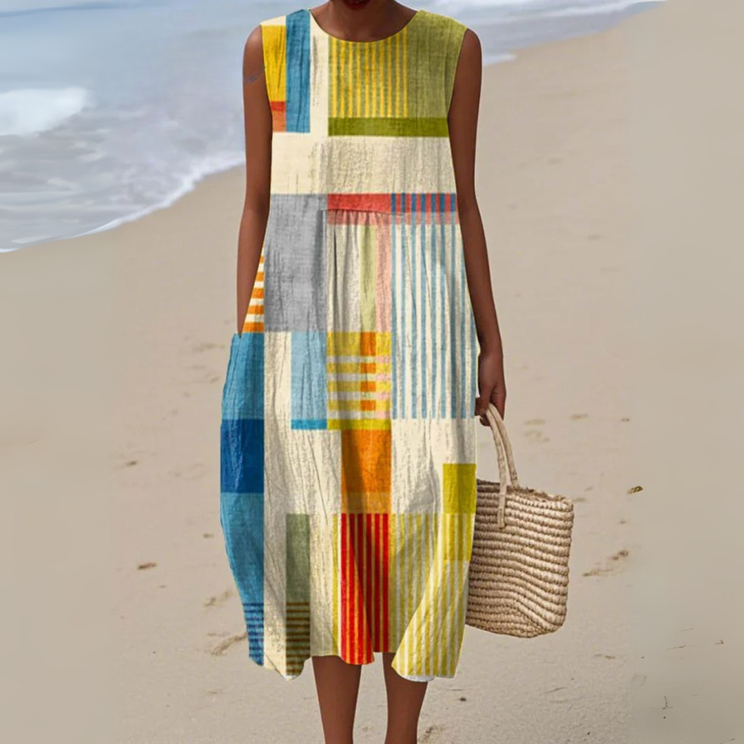 Celrien | Women's Vibrant Geometric Summer Dress