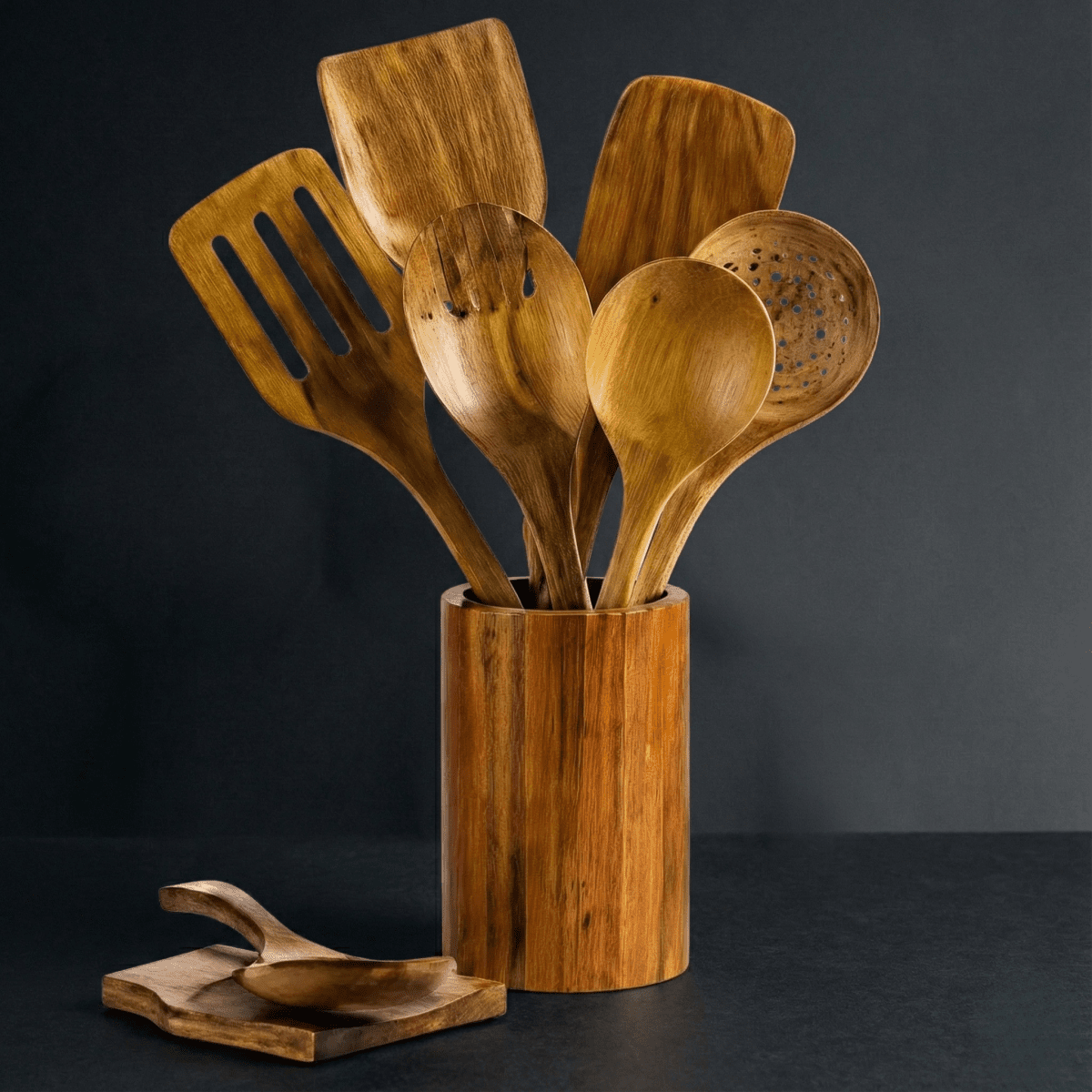 Traditional Japanese Wooden Utensil Set