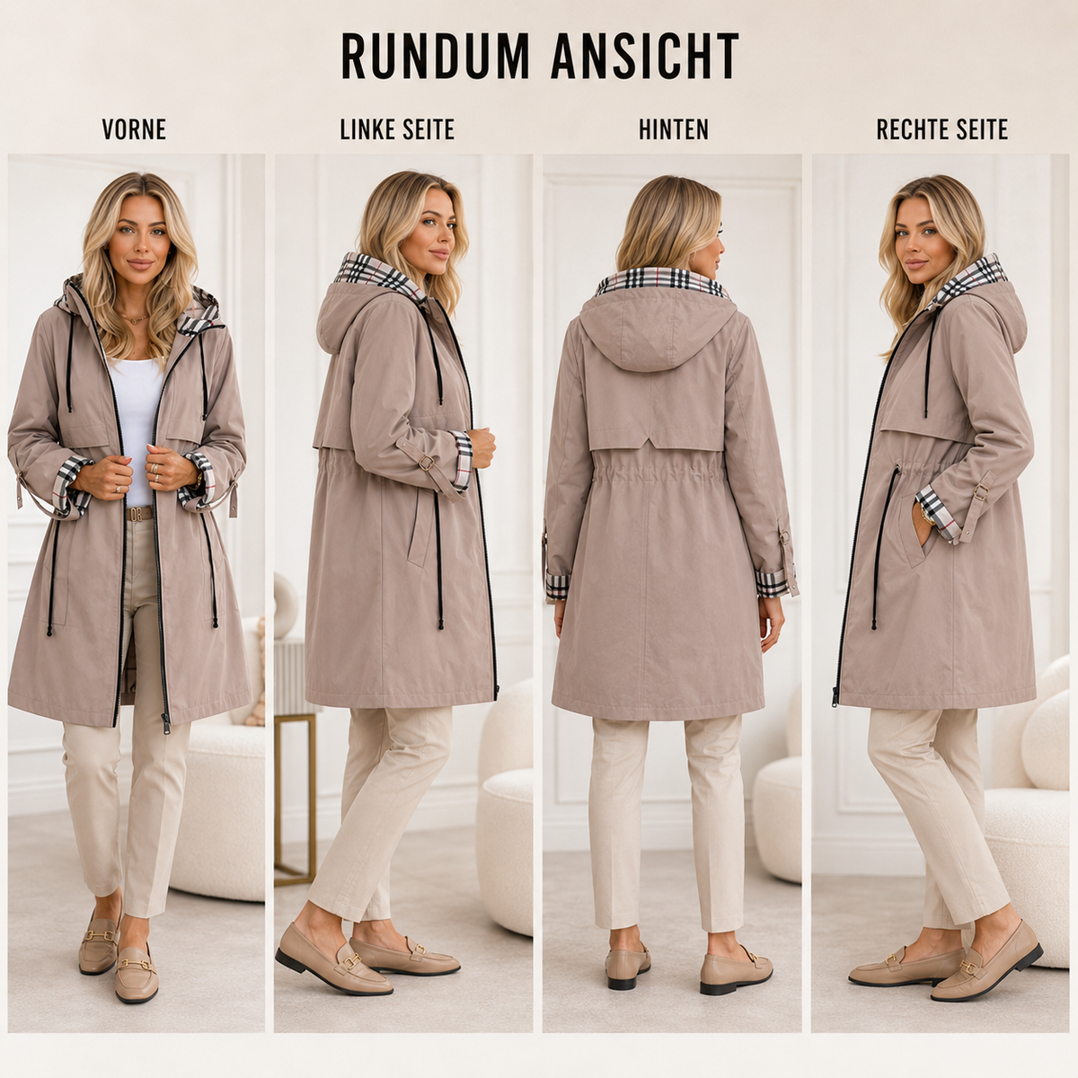 Celrien | Nordlyn Zip Coat Water and Windproof Women's Jacket with Hood