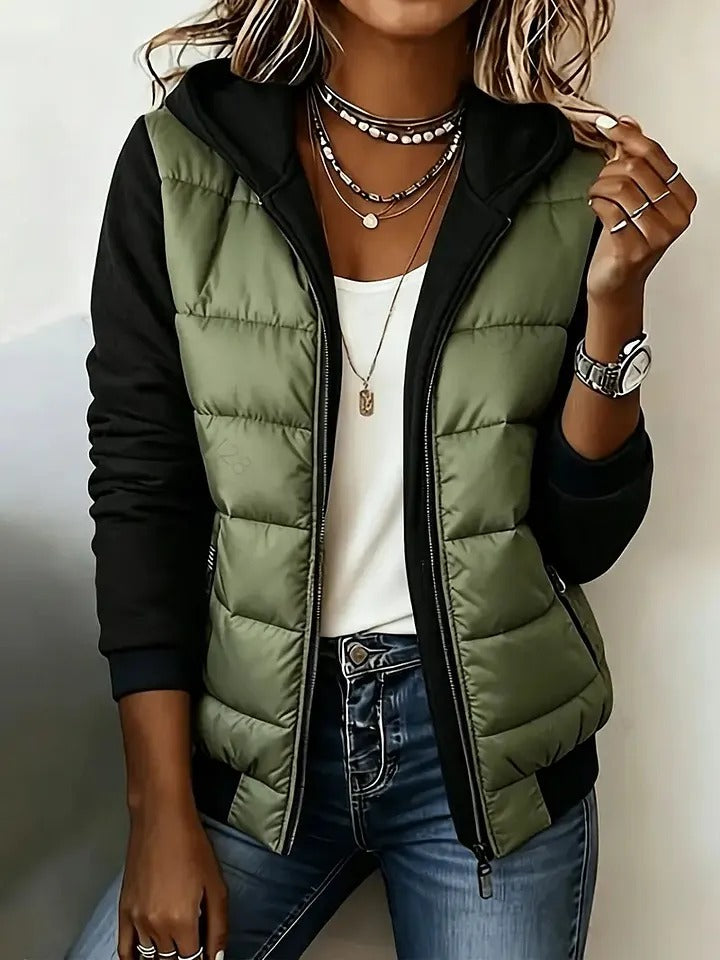 Women's Hooded Color-Block Jacket