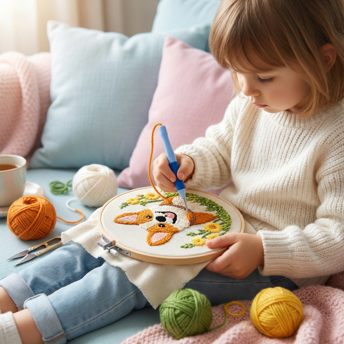 DIY Punch Needle Embroidery Set – Beginner Set with Beautiful Motifs
