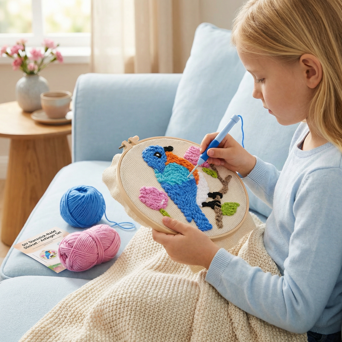 DIY Punch Needle Embroidery Set – Beginner Set with Beautiful Motifs