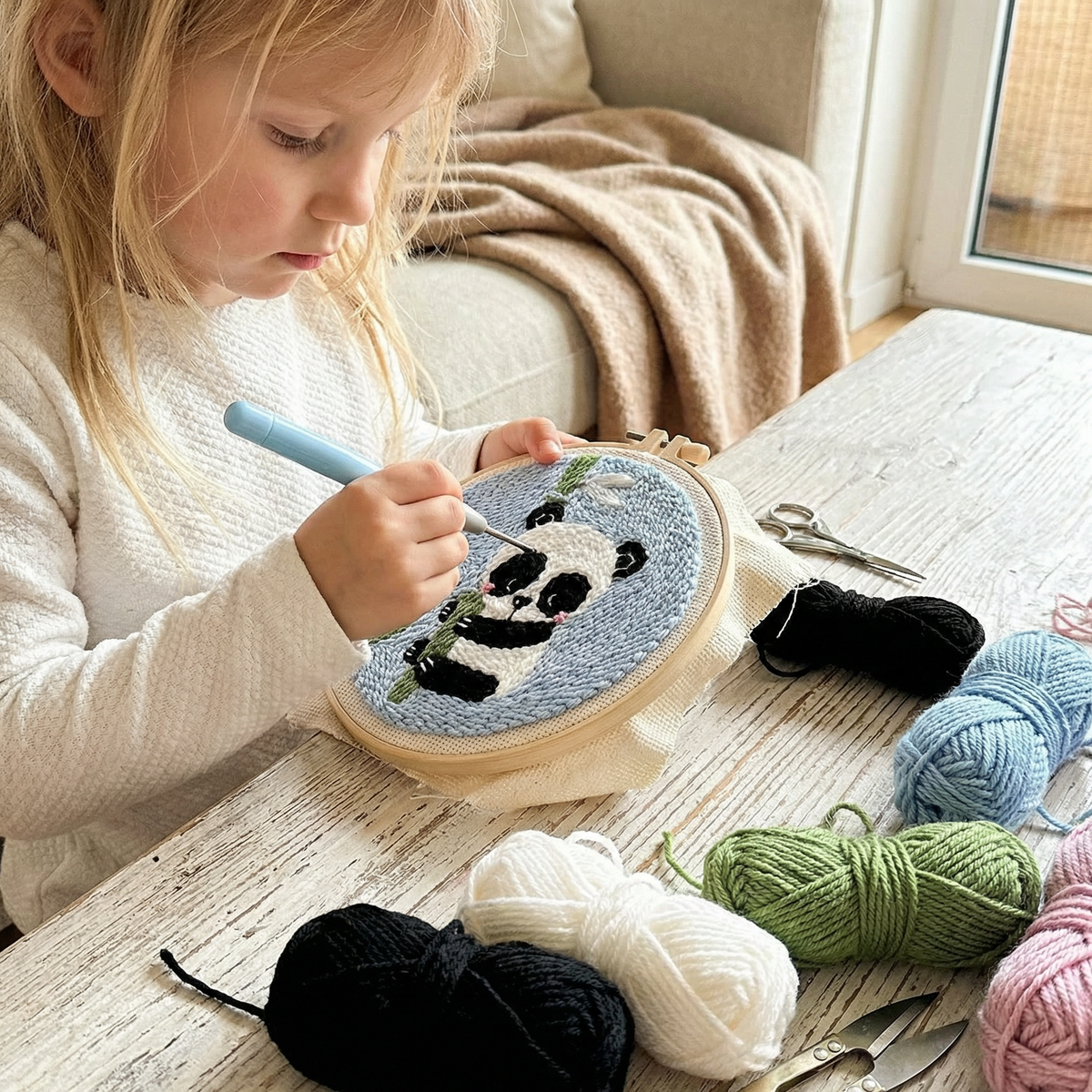 DIY Punch Needle Embroidery Set – Beginner Set with Beautiful Motifs