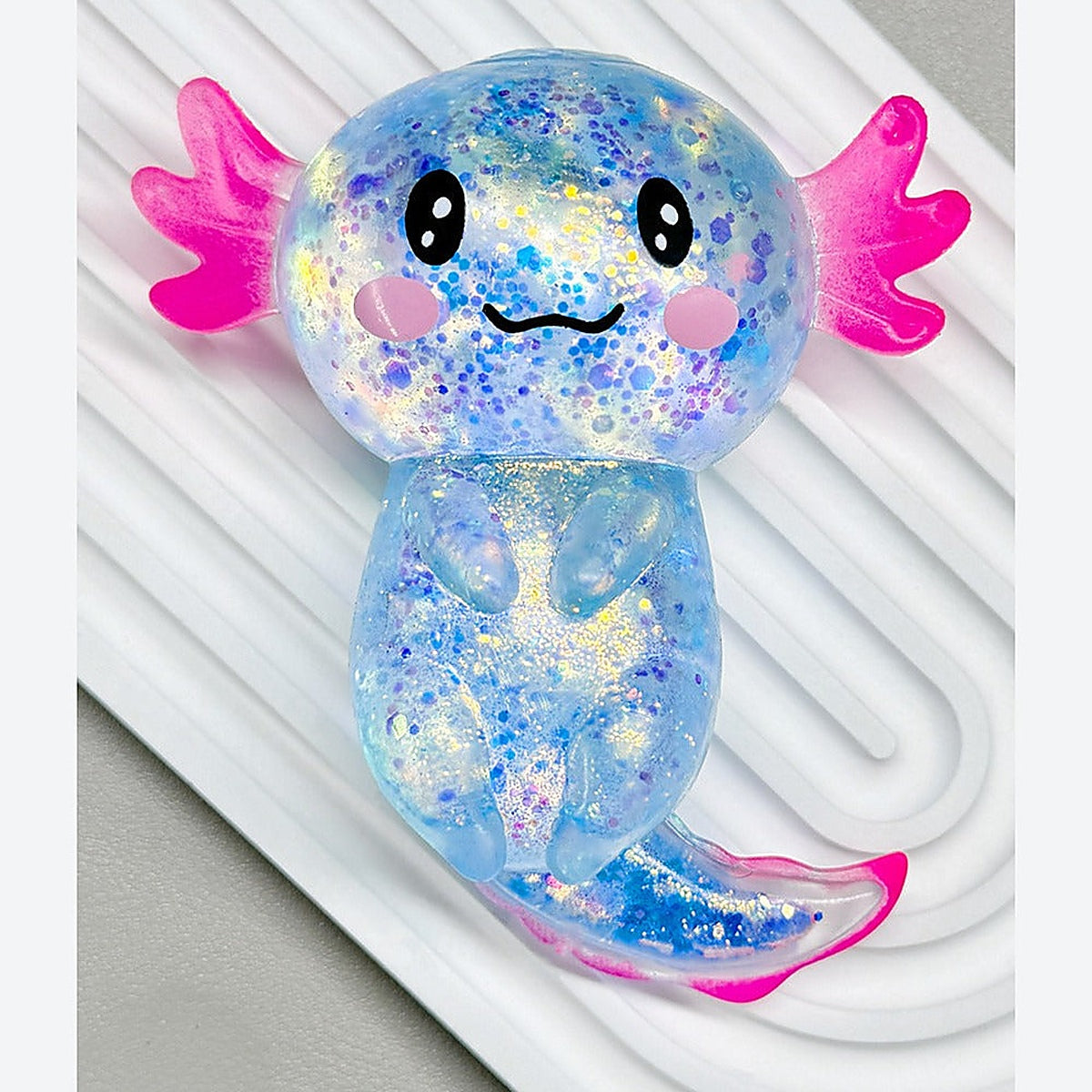 Axolotl Squishy 4-Pack, Slow Rise Glitter Stress Toys