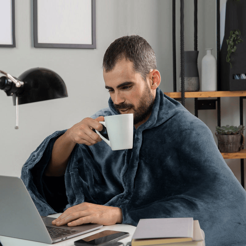 Portable Electric Heated Wrap Blanket – 15 Sec Fast Heat with 3 Temperatures – Ideal for Home, Office, Travel & as Gift