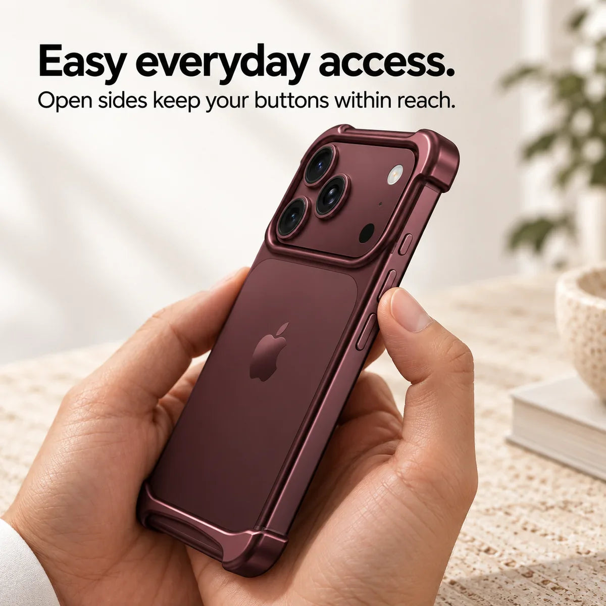 Slim Aluminum iPhone Bumper Case – Shockproof Minimal Protection
