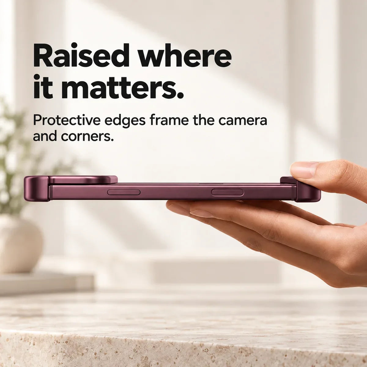 Slim aluminum iPhone bumper case with shockproof edge protection