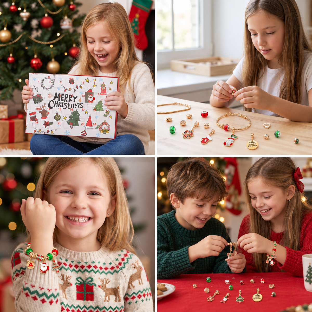 24-Day Christmas Bracelet Advent Calendar - DIY Jewelry-Making Kit for Girls